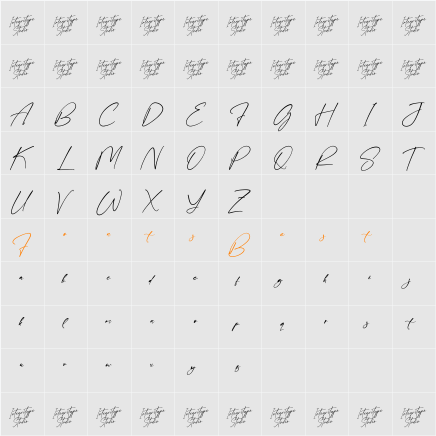 Sunlightter DEMO VERSION Character Map