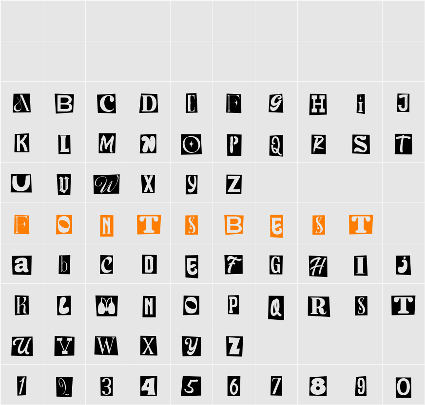 The Ransom Notes Character Map