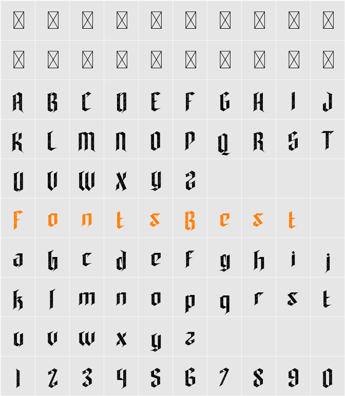 Lamphor Three Character Map