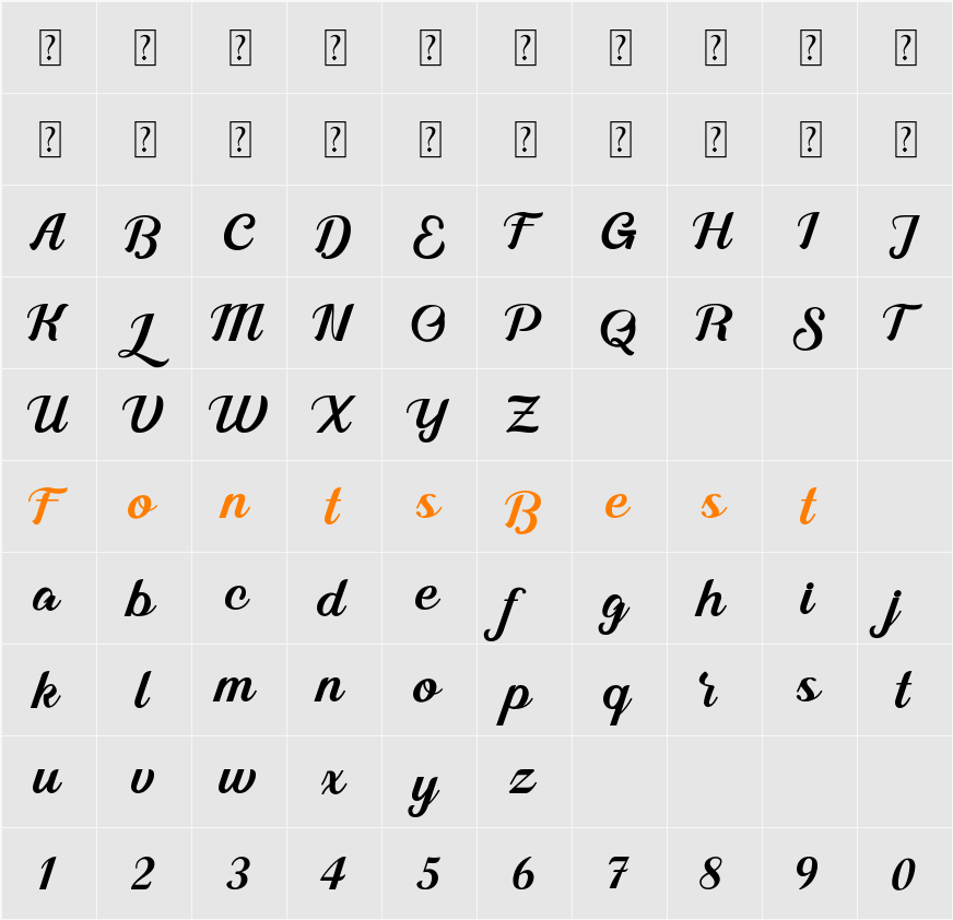 Alleyster Character Map