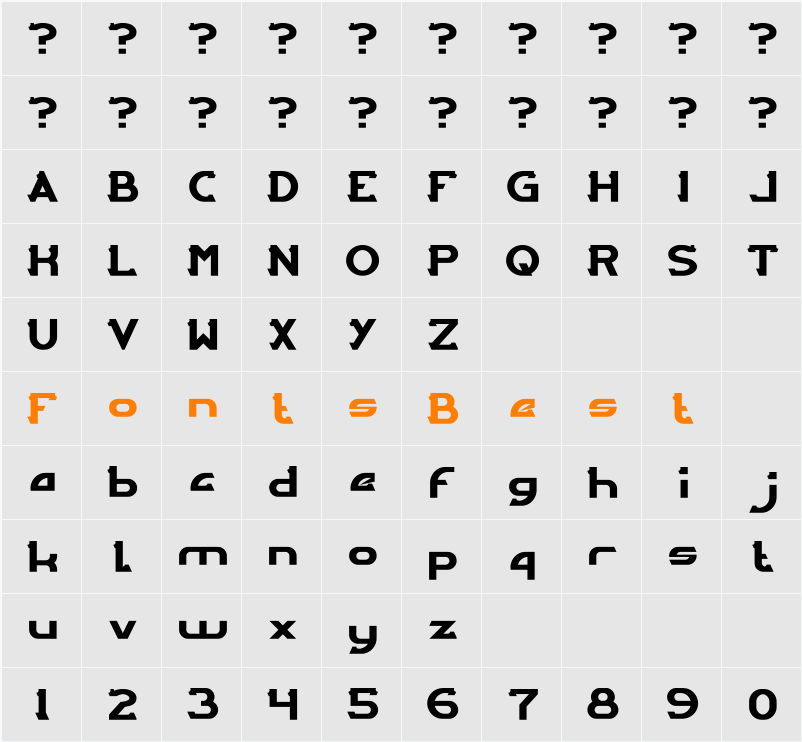 ARCADE-Light Character Map