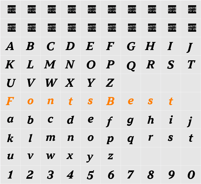 TT Norms Pro Serif Trl Character Map