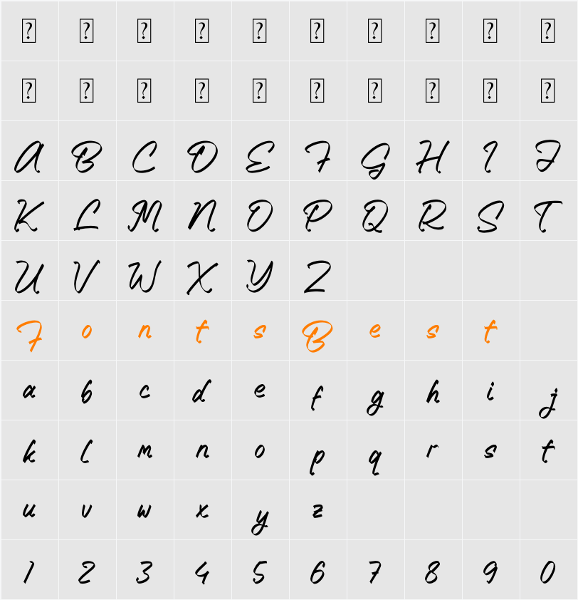 Black Stoyem Character Map