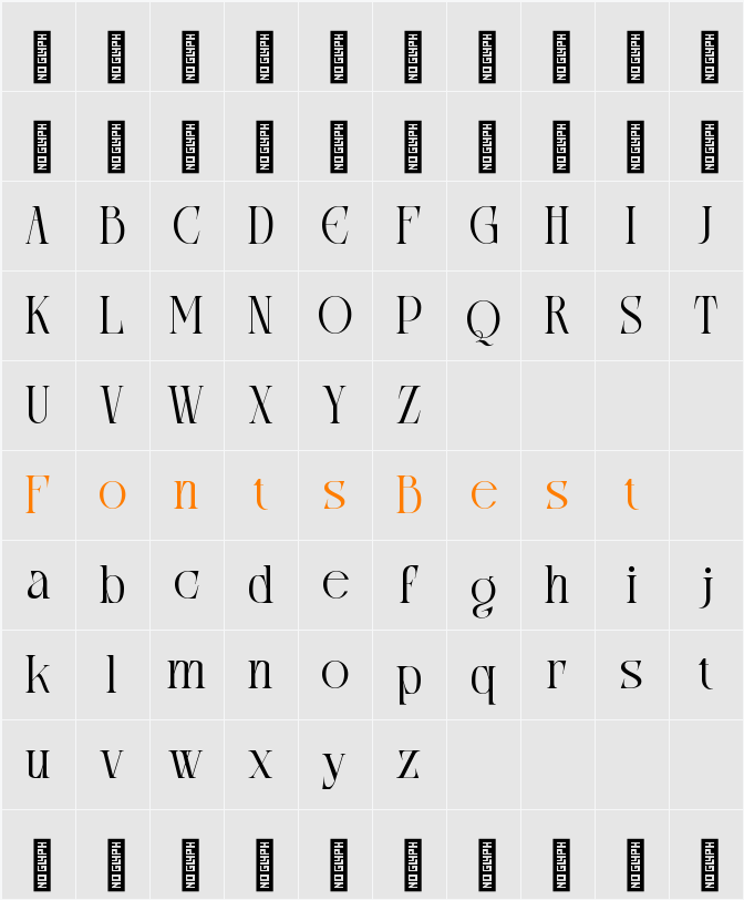 Areogas Vintage - Demo Version Character Map