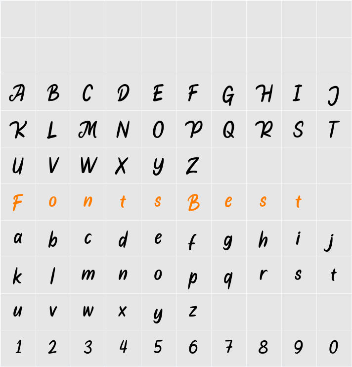 Alegra Character Map