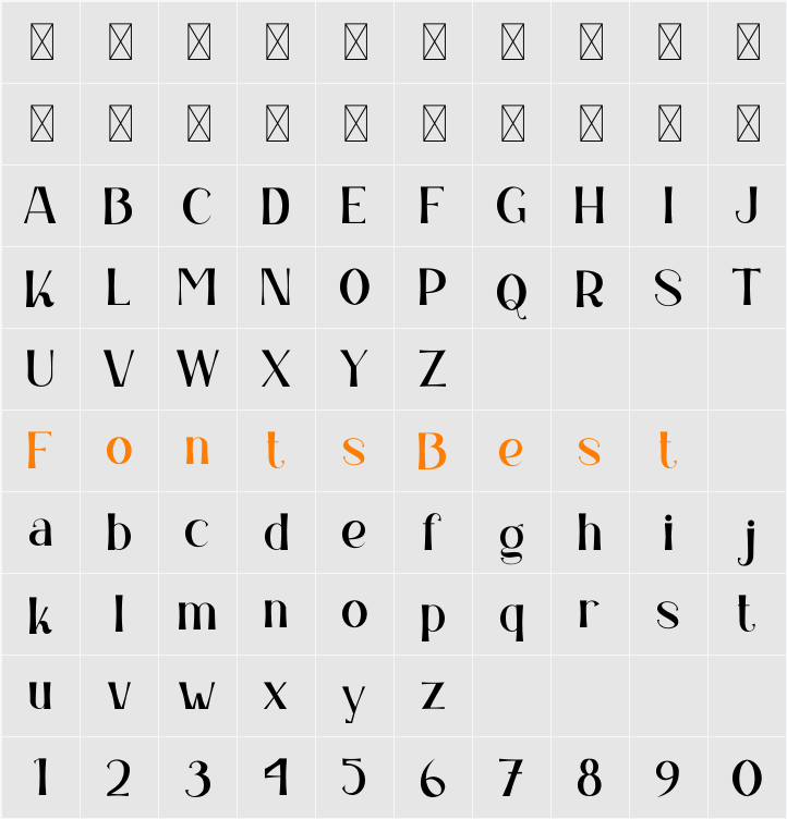 Zambeza Character Map