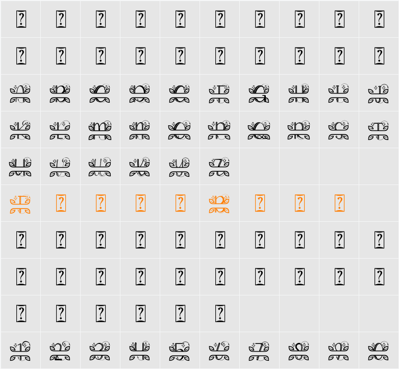 ALINDA MONOGRAM Character Map