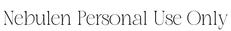 Nebulen Personal Use Only Font Image