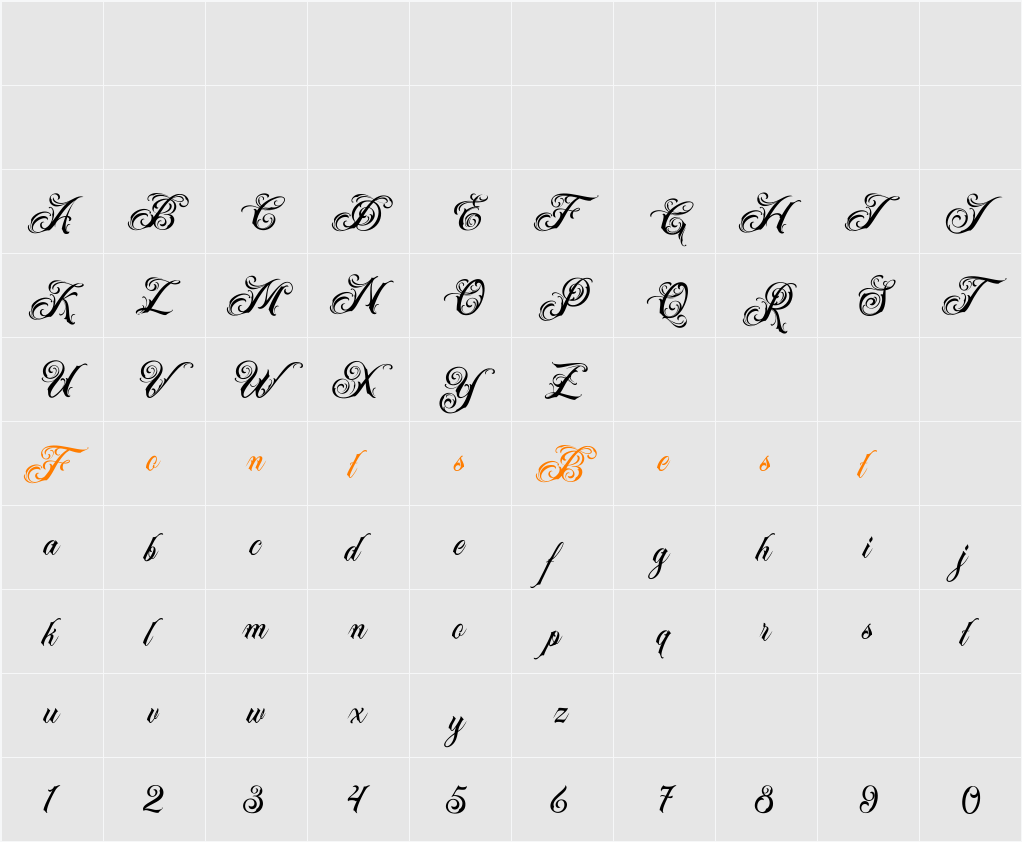 Acuentre Personal Use Only Character Map