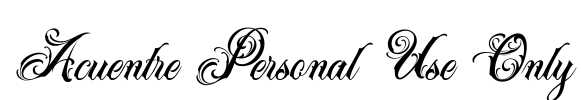 Acuentre Personal Use Only Font Image
