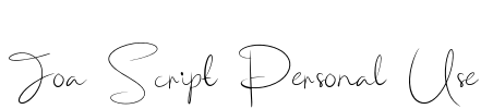 Joa Script Personal Use Font Image