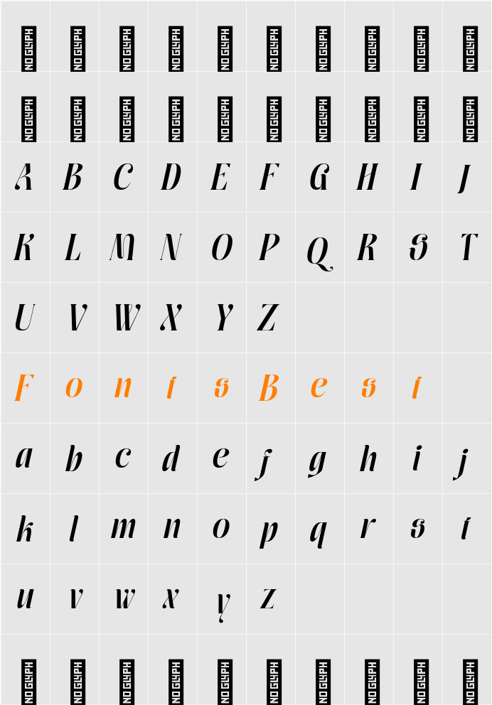 Moxtas Semibold Italic Character Map