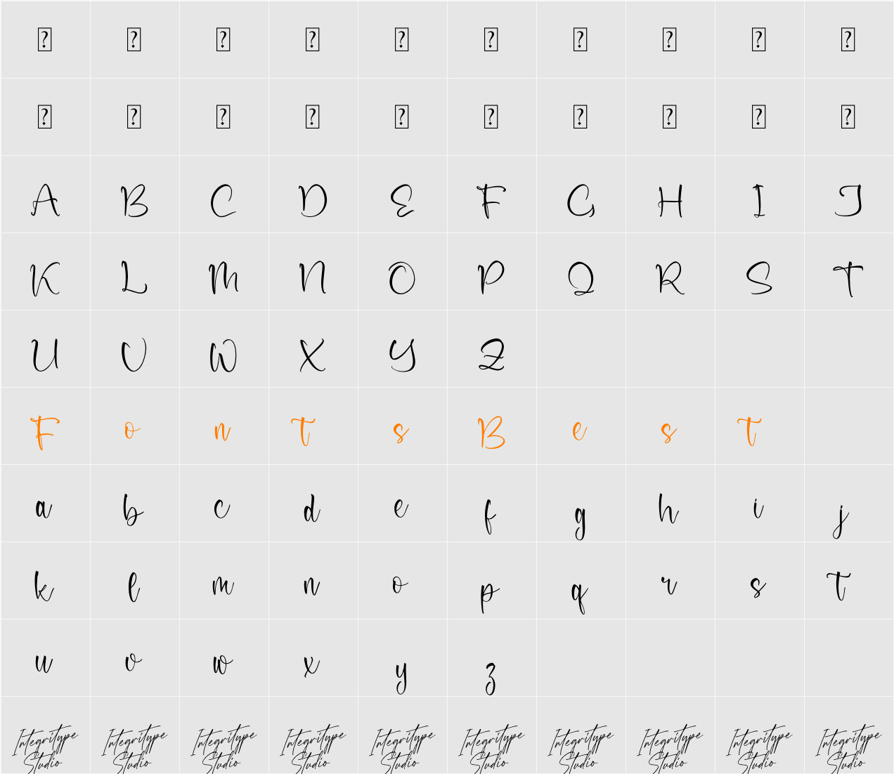 Scottmid Blissful DEMO VERSION Character Map