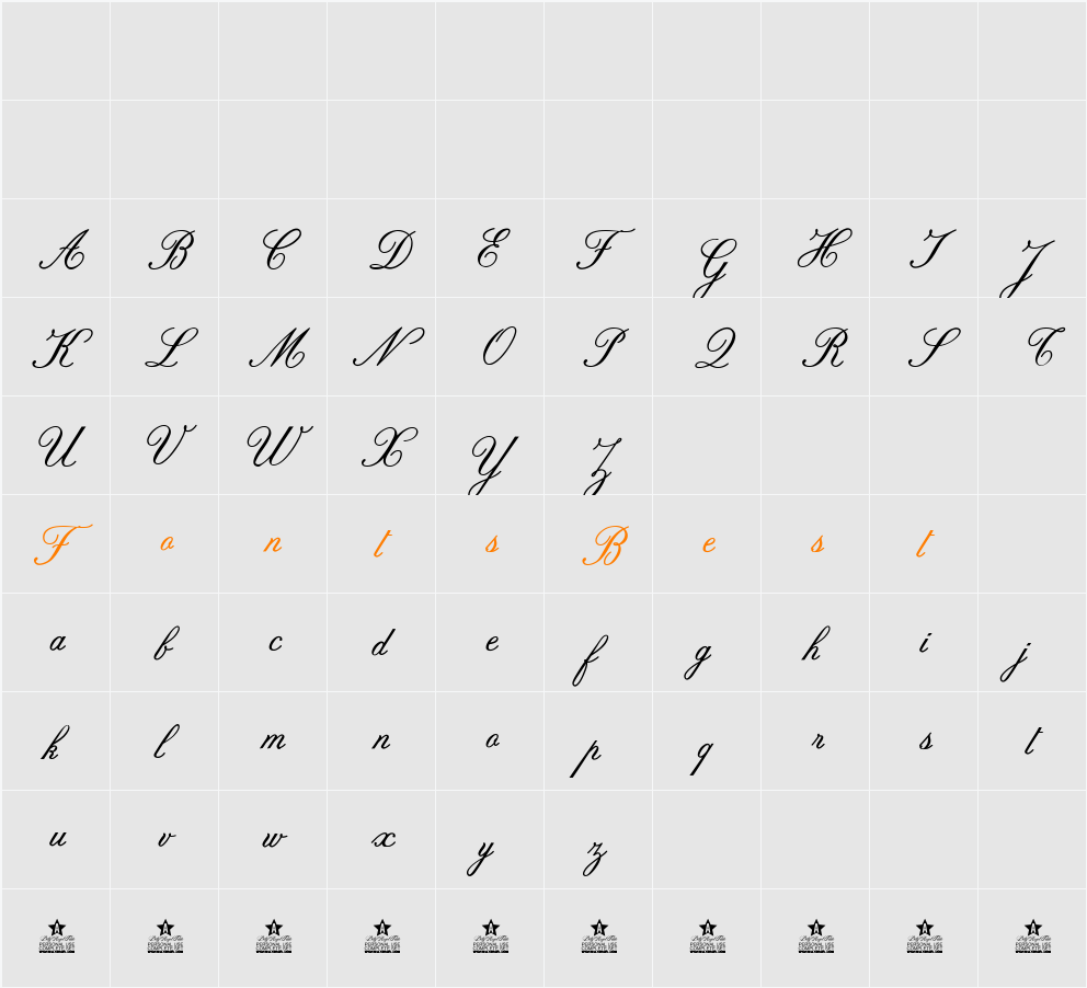 Alouette Personal Use Character Map