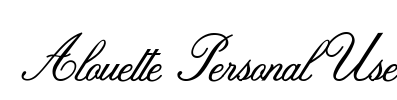Alouette Personal Use Font Image