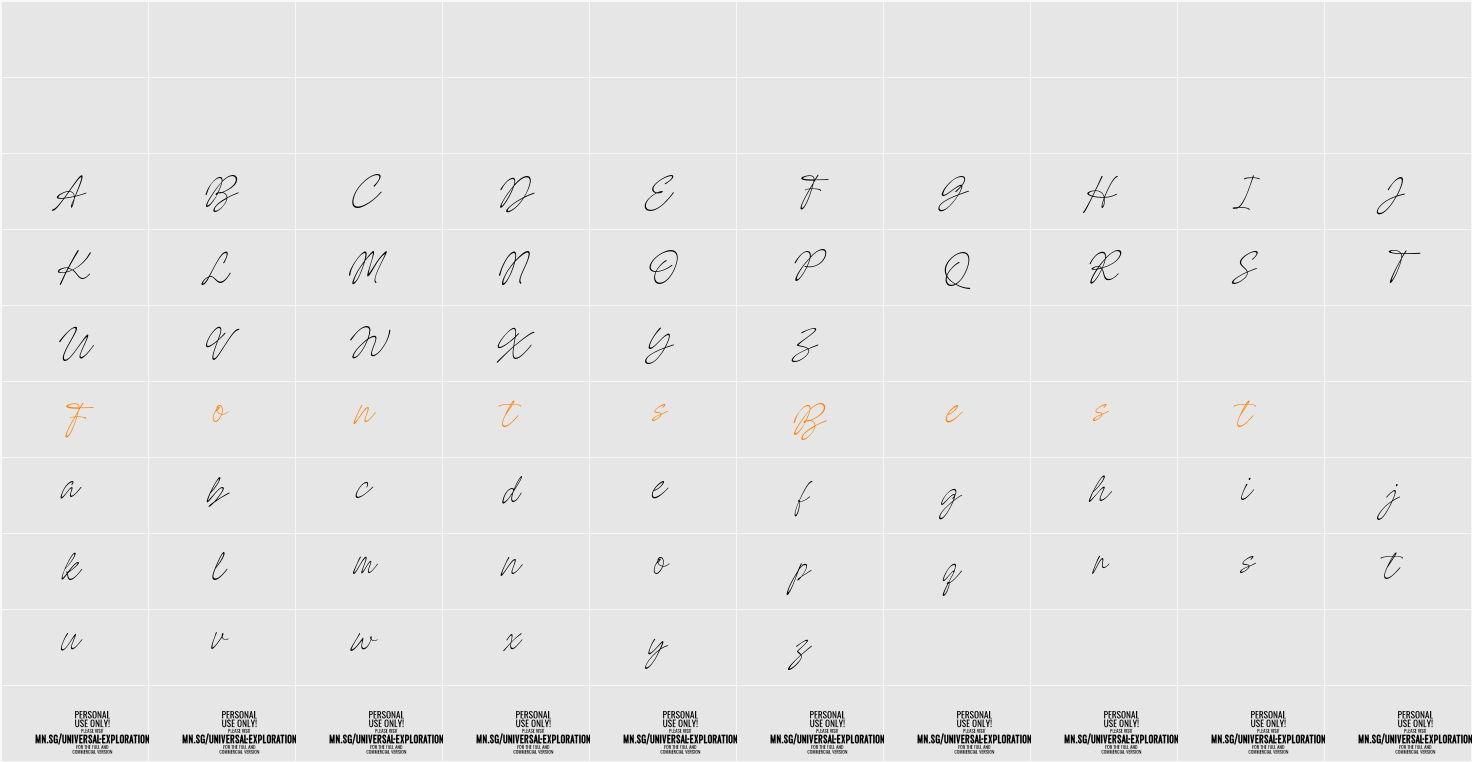 Universal Exploration PERSONAL Character Map