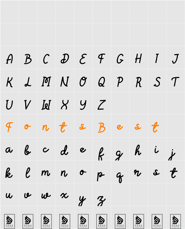 Lariska Innocent Script Character Map