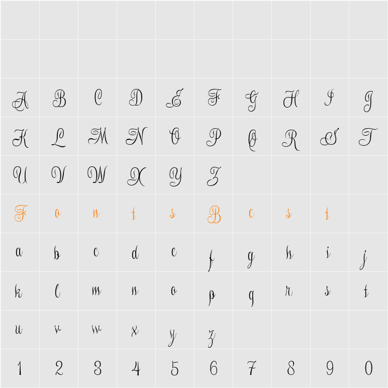 Demo Silverbell Character Map