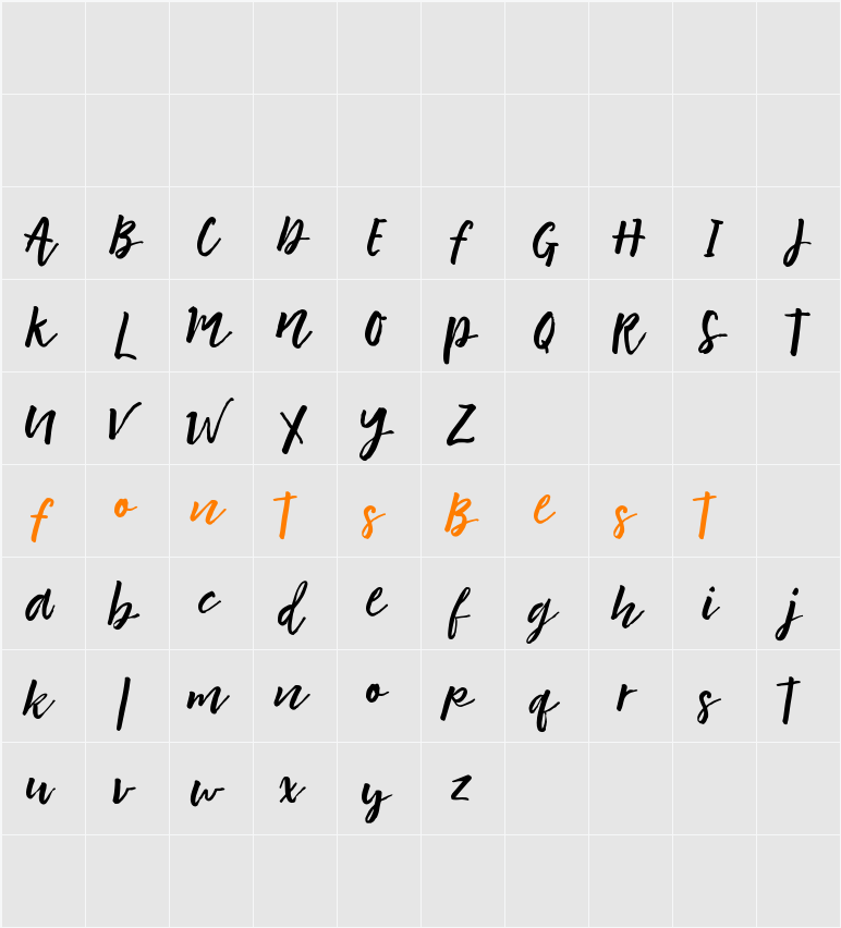 Motisan Brush 2 Character Map