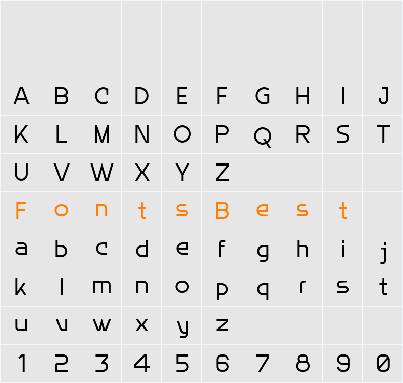 Broaek Thin Character Map