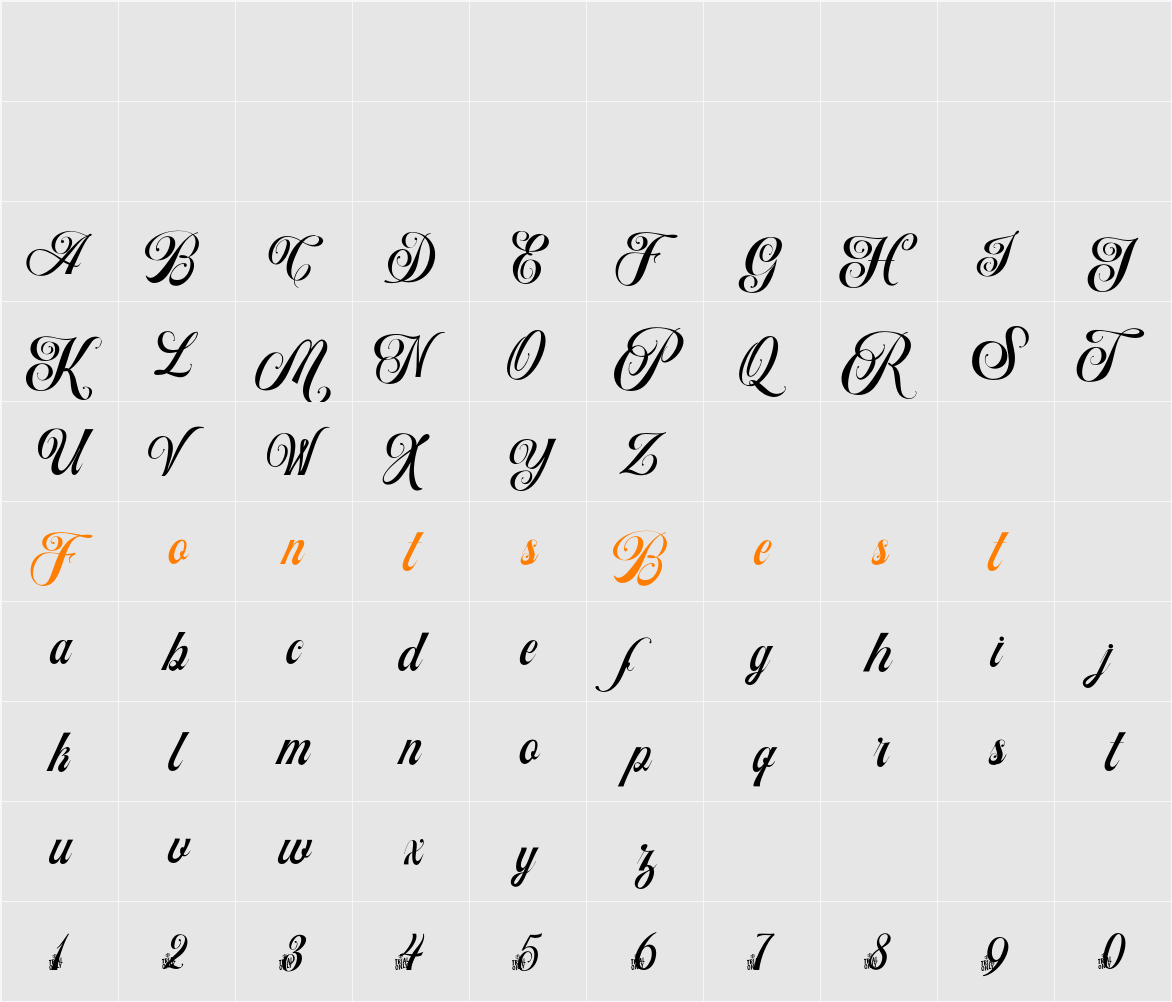 Artheria Script Free Trial Character Map
