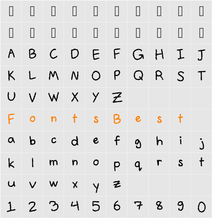 Angelknives Character Map