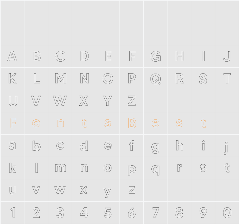 MADE TOMMY Outline Character Map