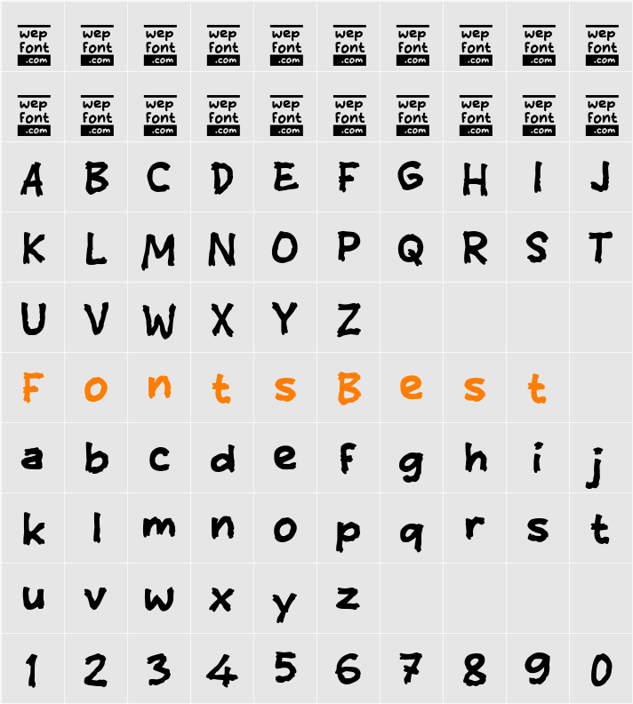 Obabe Character Map