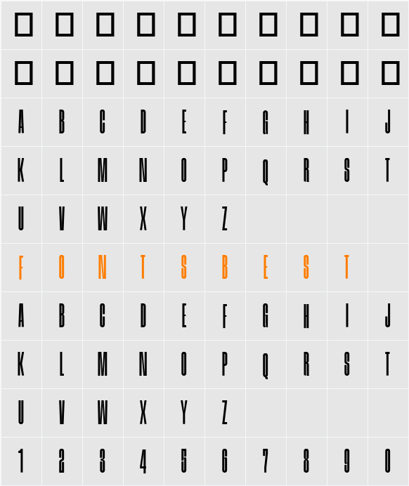Meuga Character Map
