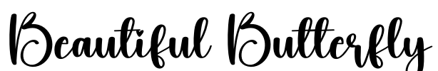 Beautiful Butterfly Font Image
