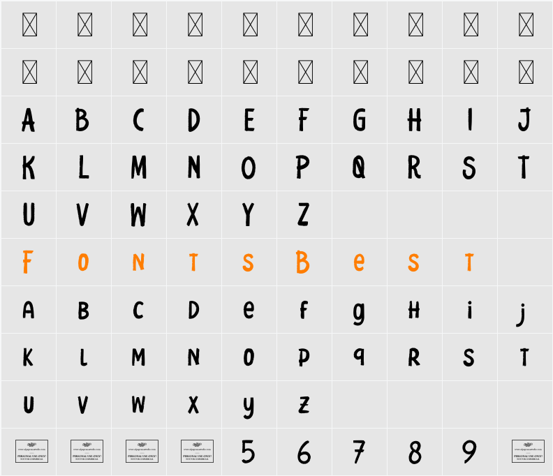 Evergreen Free Character Map