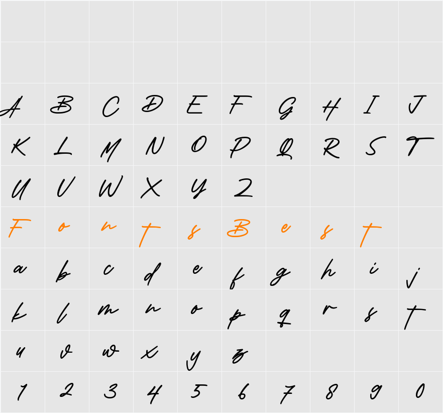 Neumartha Character Map