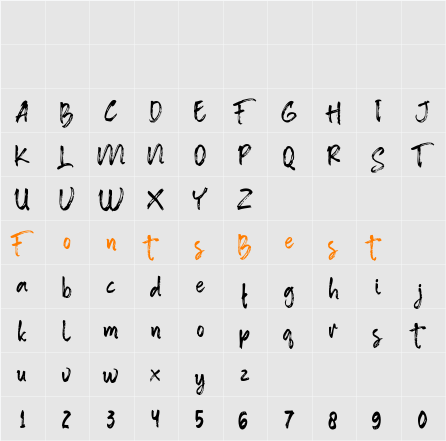 Anther Brush Character Map