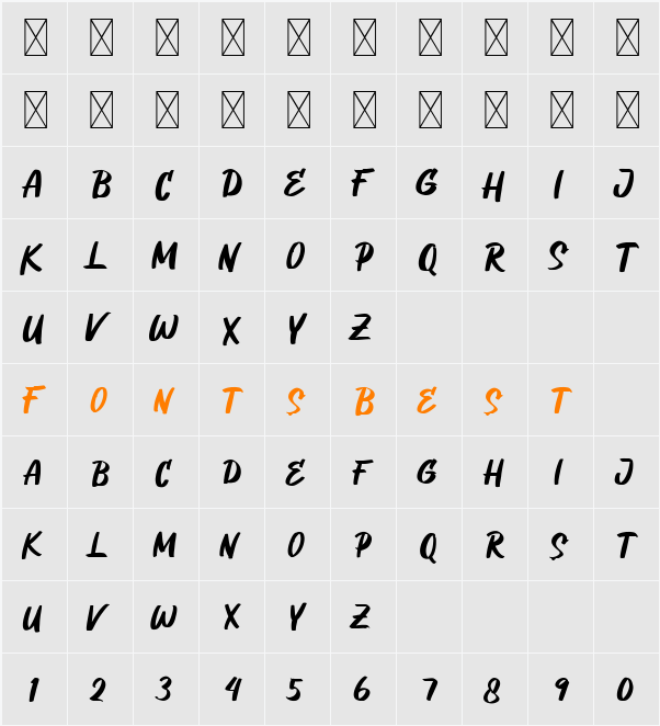 Emanule Character Map