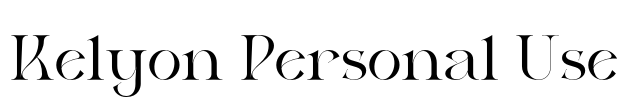 Kelyon Personal Use Font Image