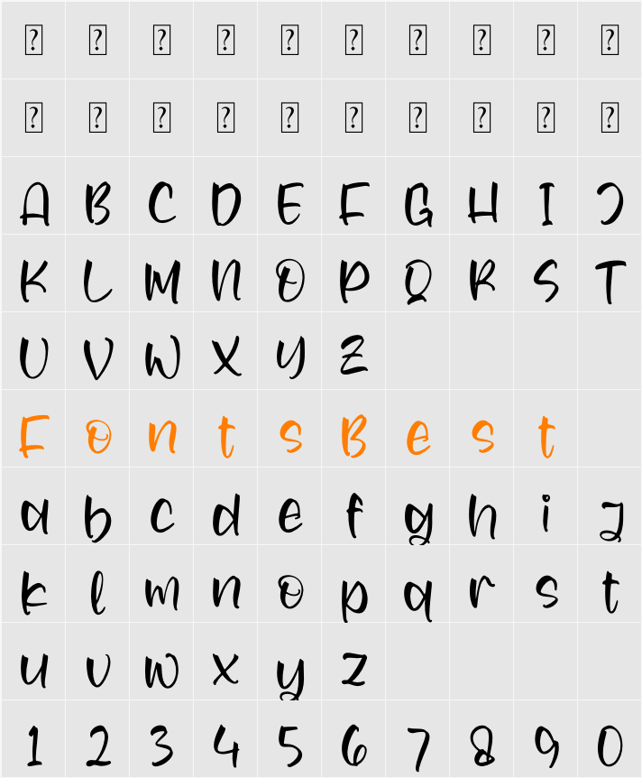 Kacang Disko Character Map