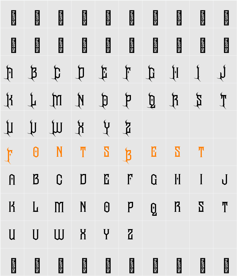 Alosay Gothic - Demo Version Character Map
