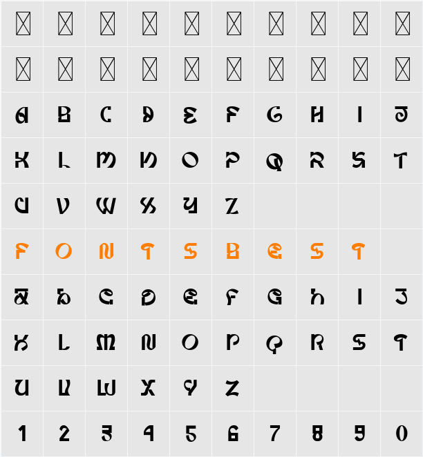 Curtis Character Map