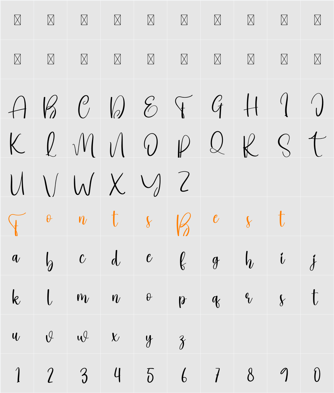 Bookmark Character Map