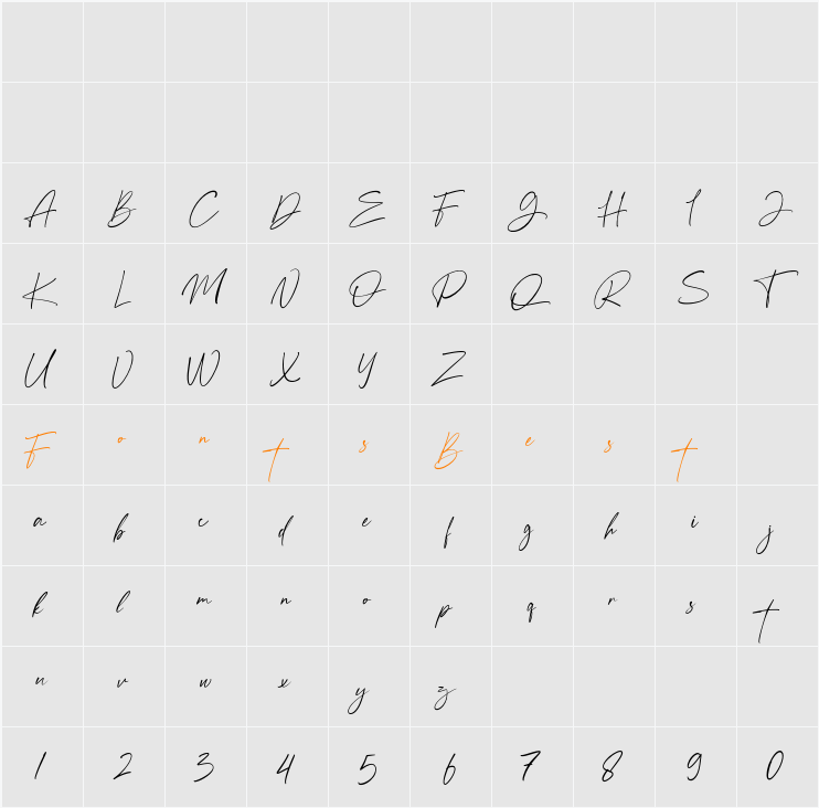 Anamortee Character Map