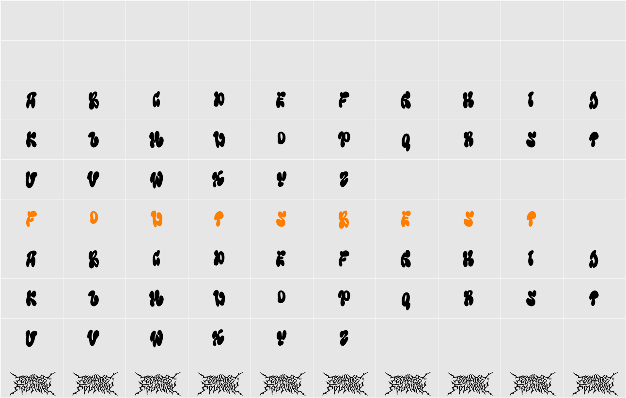 Teenage Decay Demo Character Map