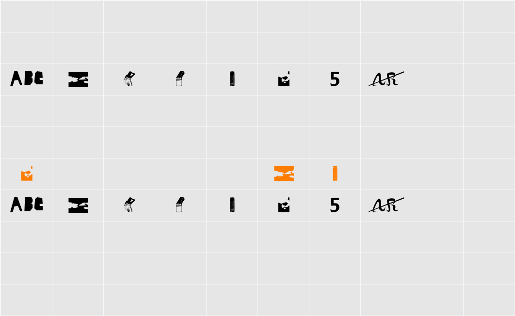 Fragend Character Map