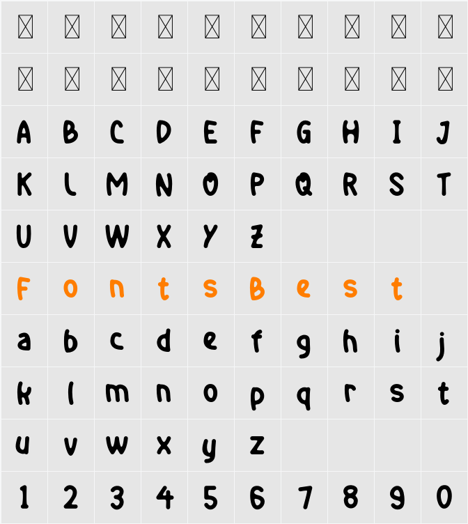 Begialo Character Map