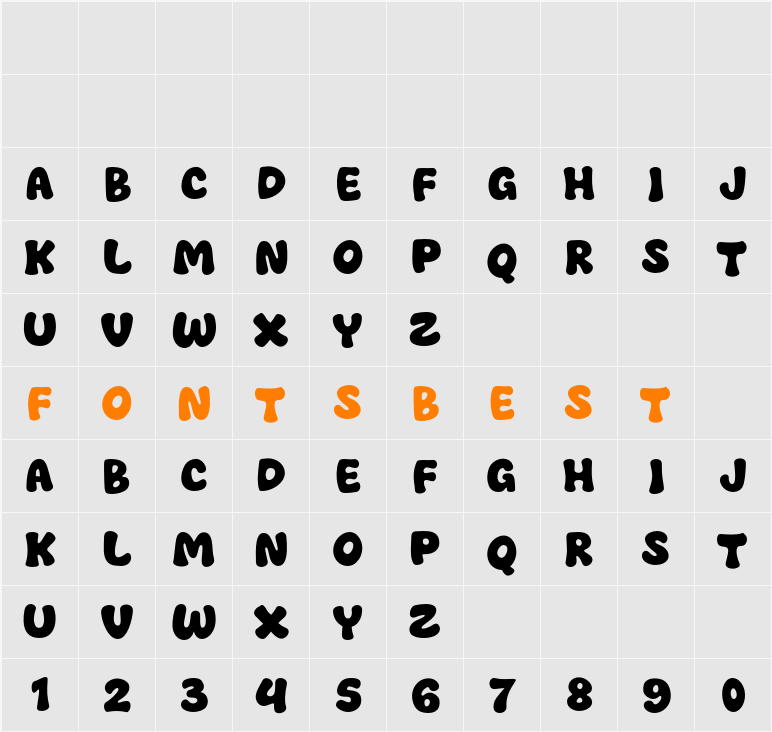 Welah Nuts Character Map