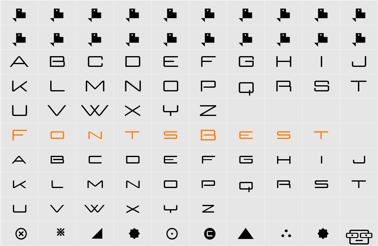Geoplace SC Character Map