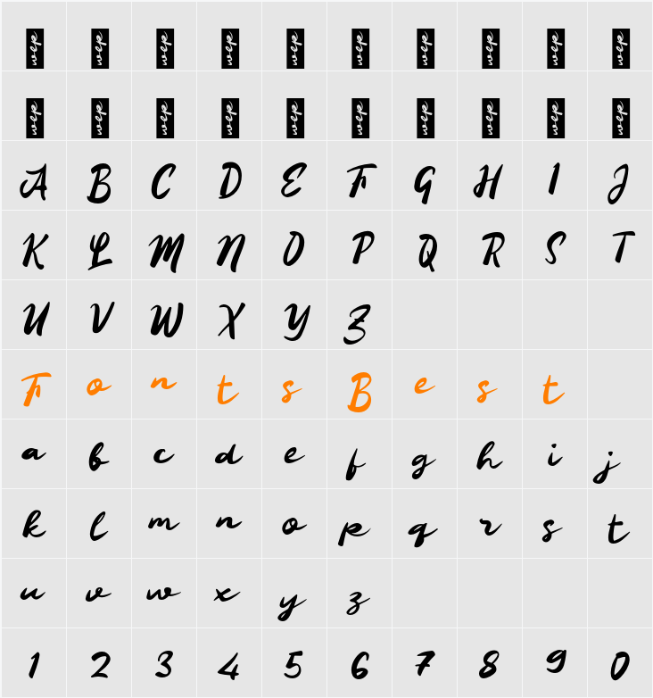 K Katering Character Map