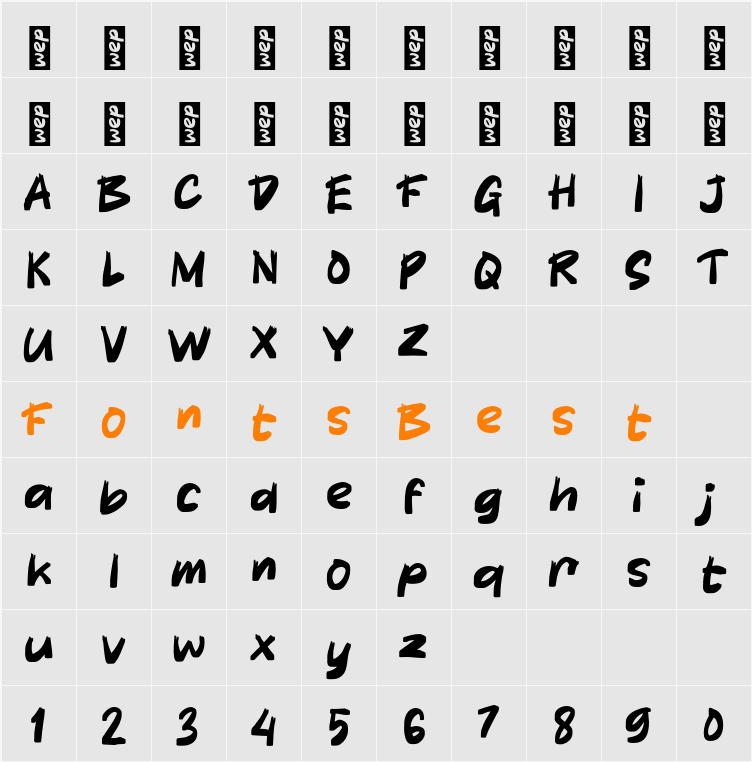 K Kurage Character Map