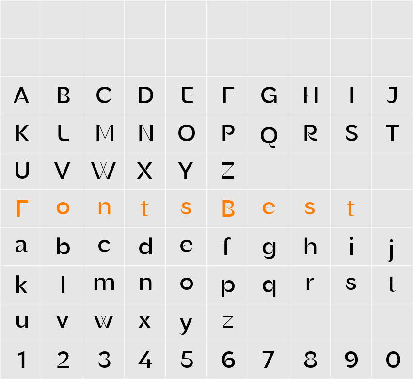 Dsans Med Character Map
