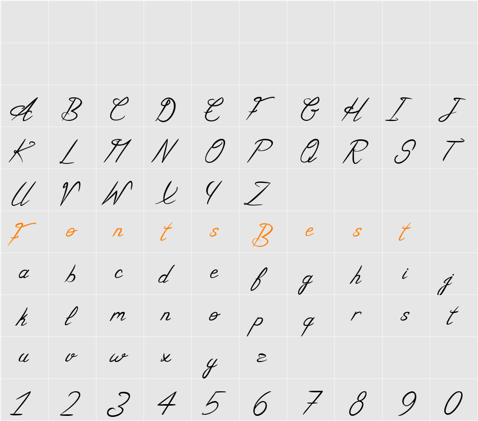 Le Domaine Auriane Character Map