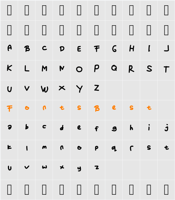 Anisa Fonfon Character Map